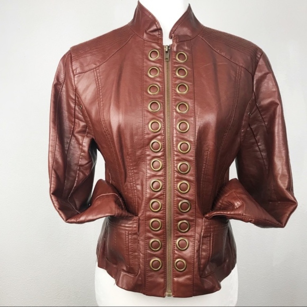 Edgy/ trendy Faux leather jacket